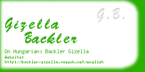 gizella backler business card